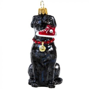 Black Lab with Sneakers Ornament