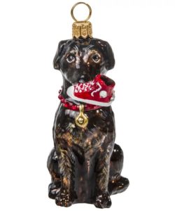 Chocolate Lab with Sneakers Ornament