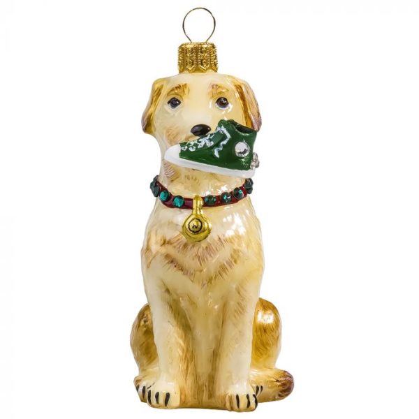 Yellow Lab with Sneakers Ornament