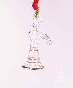 Clear Angel with Gold Bands Egyptian Glass Ornament