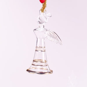 Clear Angel with Gold Bands Egyptian Glass Ornament