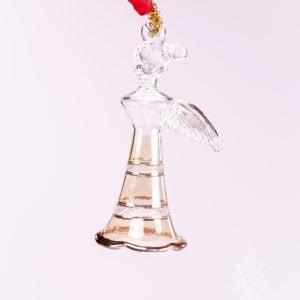 Clear Angel with Yellow and Gold Bands Egyptian Glass Ornament