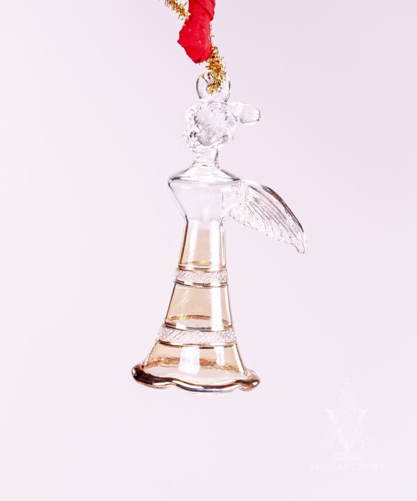 Clear Angel with Yellow and Gold Bands Egyptian Glass Ornament
