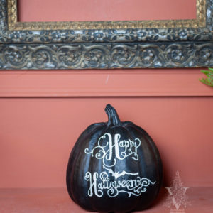 Black "Happy Halloween" Pumpkin