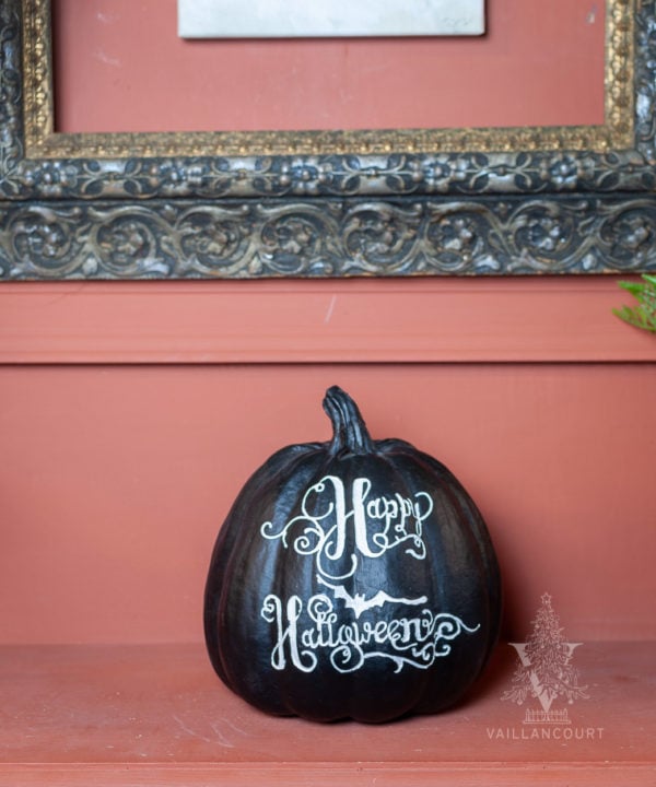 Black "Happy Halloween" Pumpkin