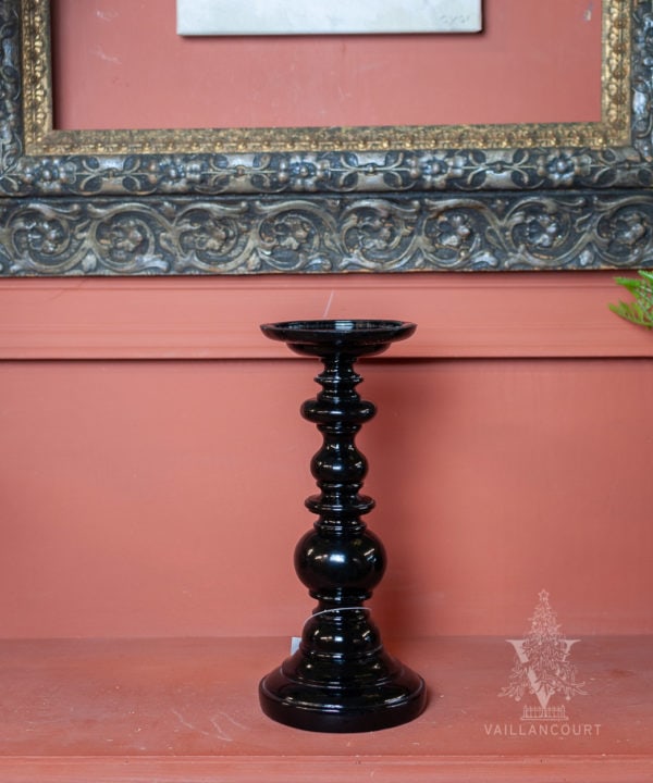 Glossy Black Candle Holder