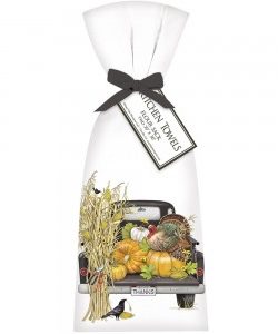 Fall Black Flour Sack Kitchen Towel