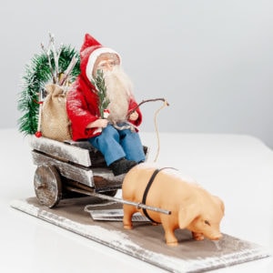 MAROLIN Large Christmas Santa Pulled by Pig