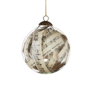 Sheet Music Ball Ornament