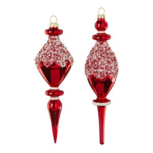Red Beaded Finial Ornament