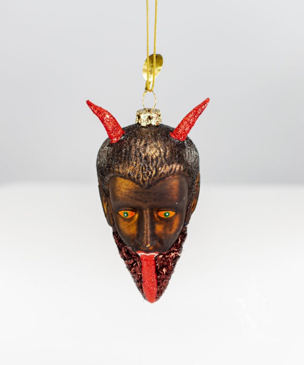 Glass Krampus Head Ornament