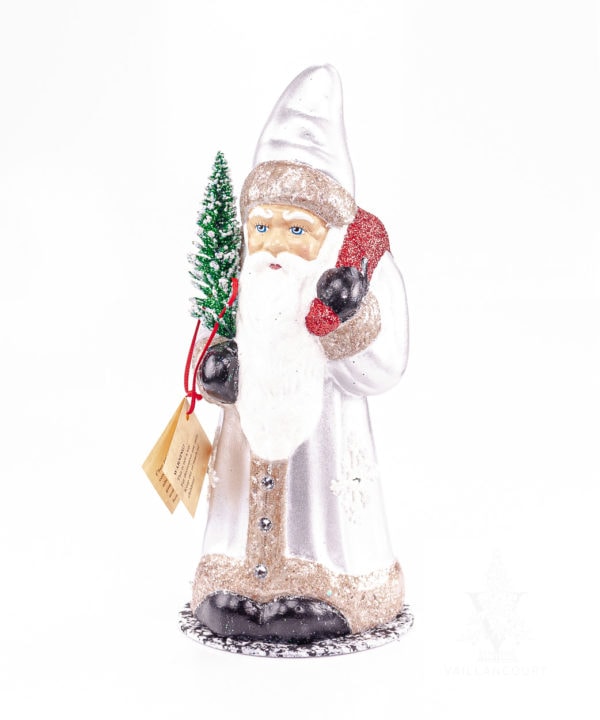 Ino Schaller Tall Silver Santa Red With Snowflakes