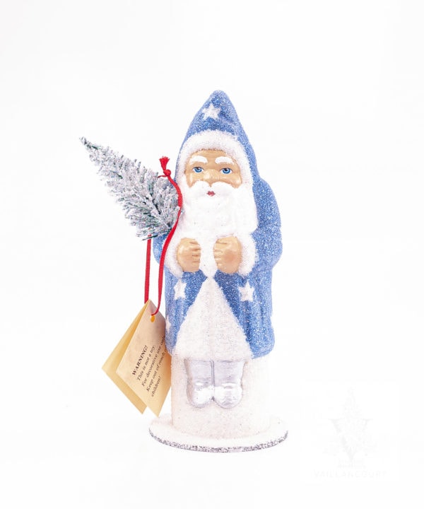 Ino Schaller Santa With Light Blue Stars & Beading