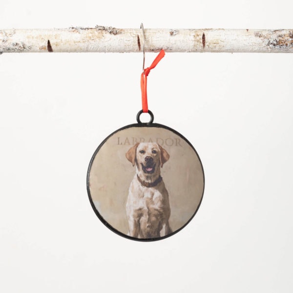 Yellow Labrador Metal Ornament by Darren Gygi
