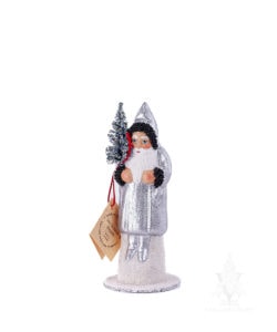 Ino Schaller Santa In Silver and Black Beads