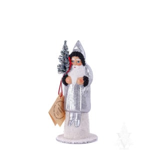 Ino Schaller Santa In Silver and Black Beads