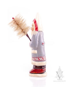 Small Santa in Blue with Feather Tree