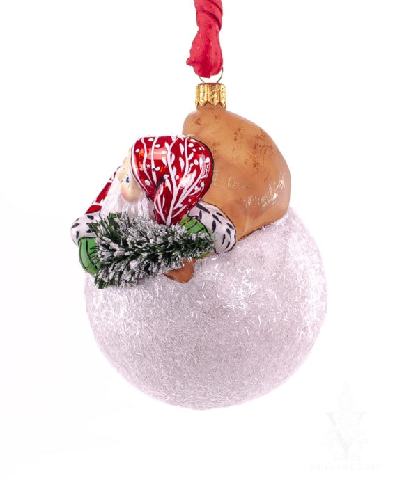 Snow Balls™ Gingerbread Coat Santa Hugging Snowball