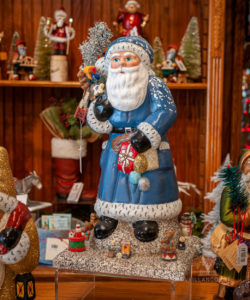 Ino Schaller Santa In Navy Blue With Gifts