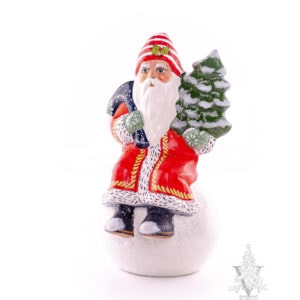 Traditional Red Coat Santa on Snowball