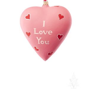 "I Love You" Pink Heart Ornament