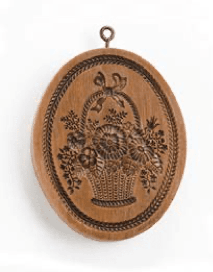 Oval Basket of Flowers Cookie Mould Reproduction