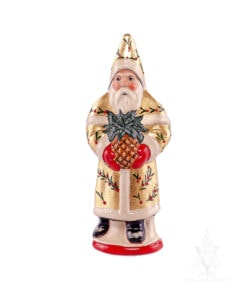 Traditional Gold Santa Holding Pineapple