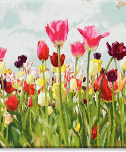 Tulip Field Landscape Giclee Wall Art