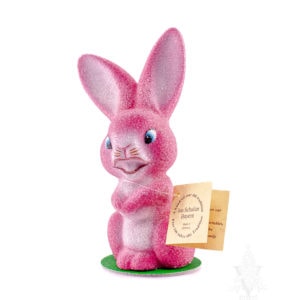 Ino Schaller Perched Beaded Bunny In Pink