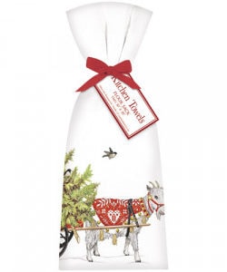 Holiday Goat Cart Towel