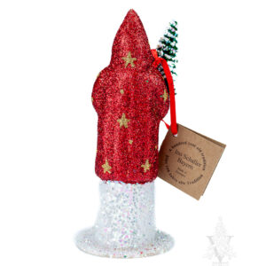 Red Glitter Santa With Gold Stars