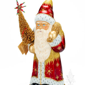 Red Shiny Santa With Gold Décor