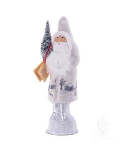 Ino Schaller White Santa With Painted Village, Beaded