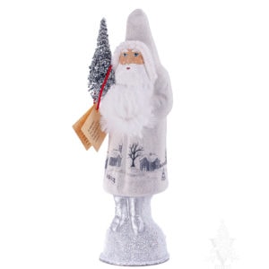 Ino Schaller White Santa With Painted Village, Beaded