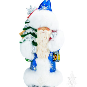 Dark Blue Santa With Tree & Lantern