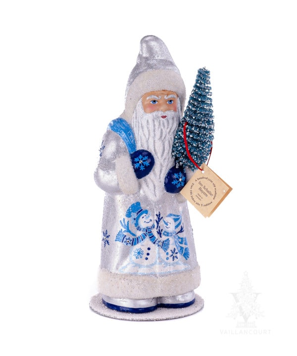 Ino Schaller Silver Santa With Snowman Decor