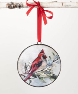 Iron Disc Cardinal Ornament