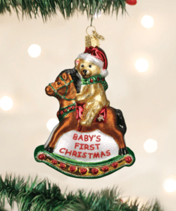 Baby's First Rocking Horse Teddy Ornament