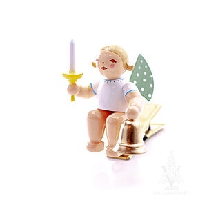 Blonde Angel with Bell & Candle Clip by Wendt & Kühn