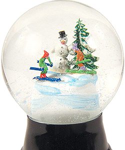 Perzy Snowglobe - Medium Snowman Skier