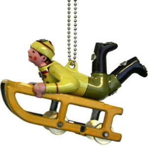 Collectible Tin Ornament - Sledder