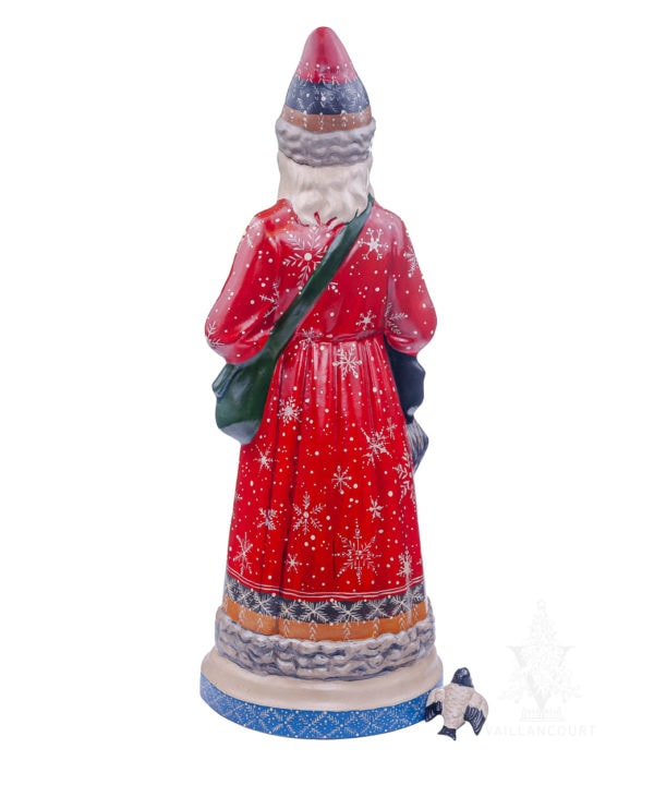 Luxe Father Christmas in Red with Snow Flakes (One of a Kind)