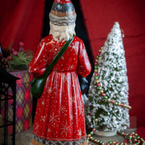 Luxe Father Christmas in Red with Snow Flakes (One of a Kind)