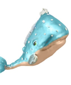 Blue/Gold Whale Ornament