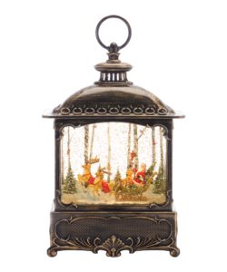Santa & Sleigh Snow Globe Lantern