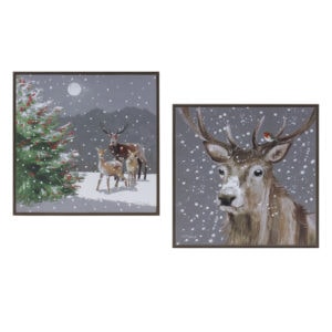 Winter's Deer Framed Wall Art (Assorted)