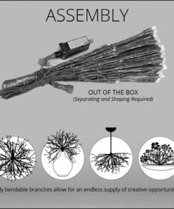 Silver Starburst Lighted Branches (LED, Set of 3)