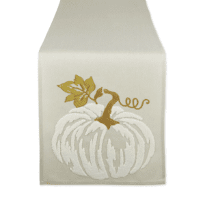 White Pumpkin Embroidered Table Runner (14 X 70)