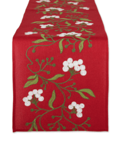 Mistletoe Embroidered Table Runner (14 X 70)