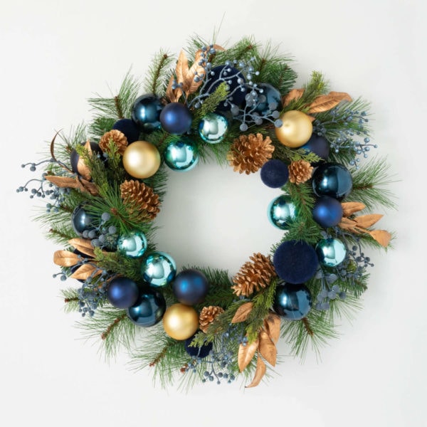 Ornamental Blue Pine Wreath